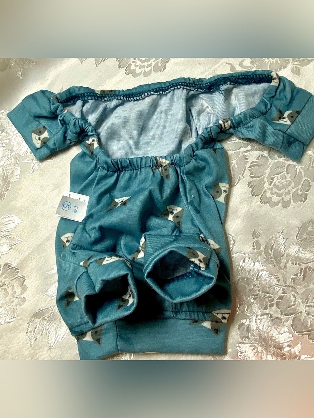 InnoPet XS Dog Pajamas Blue Puppy Print Pet Jumpsuit Small Dog Outfit